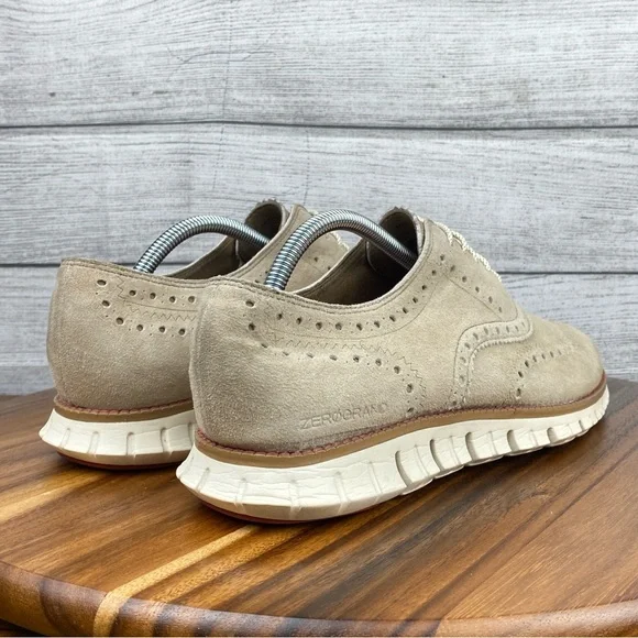Cole Haan ZEROGRAND Wingtip Oxford Warm Stucco Beige Suede C35432 Mens Size 10.5 - Picture 5 of 12